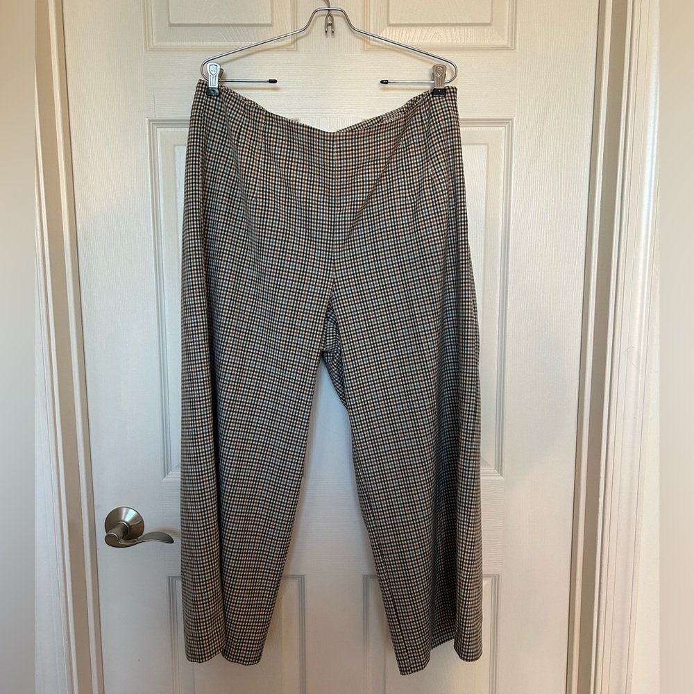 Loft Ankle Pants - Gingham Wide Leg